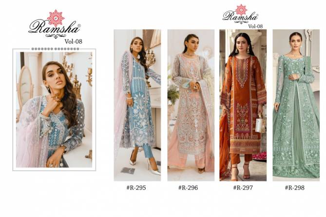 Ramsha R 295 to 298 Latest Fancy Designer Heavy Festive Wear Georgette Pakistani Salwar Suits Collection
